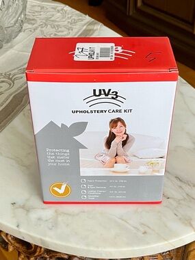 2 Brand New Boxes Of UV3 Upholstery Care Kits/Fabric Protection & Stain Remover